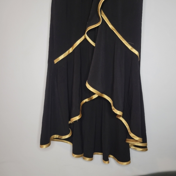 Frank Lyman design women's black with gold trim ruffled party dress - Picture 3 of 10